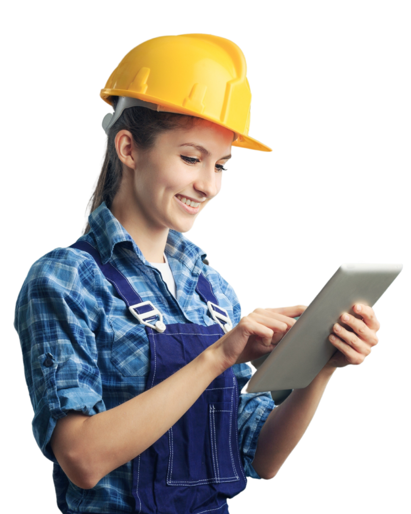 Frau-Industrie-Maschinenbau-mit-Tablet-Digitalisierung